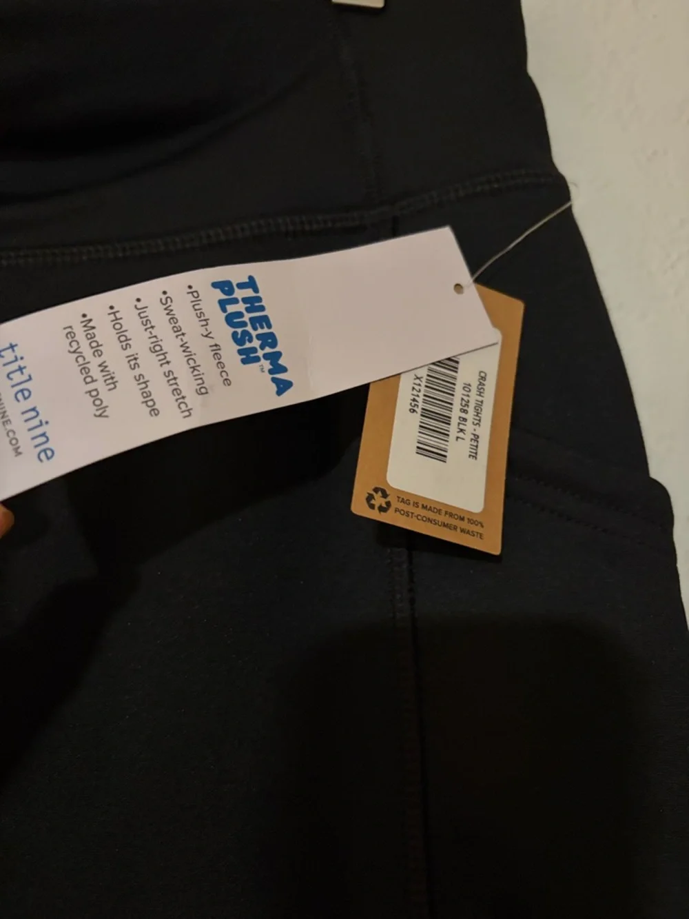 Title Nine Crash Tights Fleece Performance Leggings Pockets Reflective Petite - Picture 3 of 6